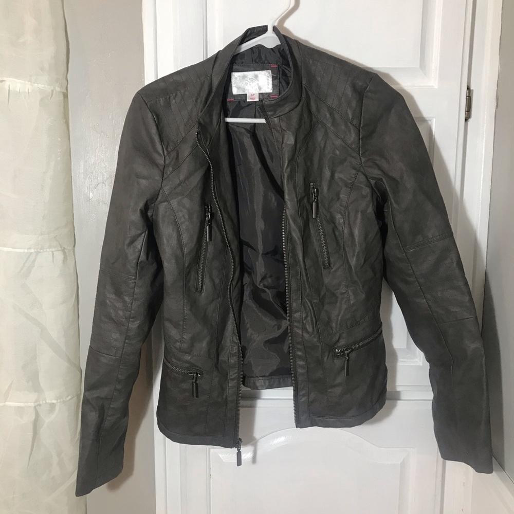 Leather Stone Gray Jacket - image 1